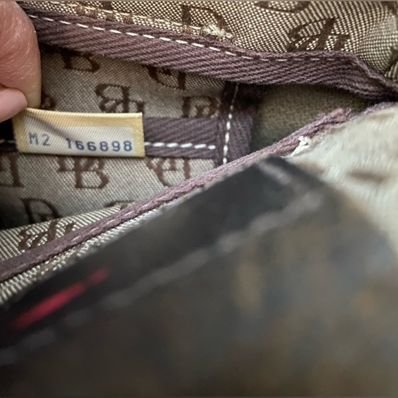 Dooney Bourke Small Tan & Brown Leather Tassel Shoulder Double Round Straps bag - Picture 7 of 16